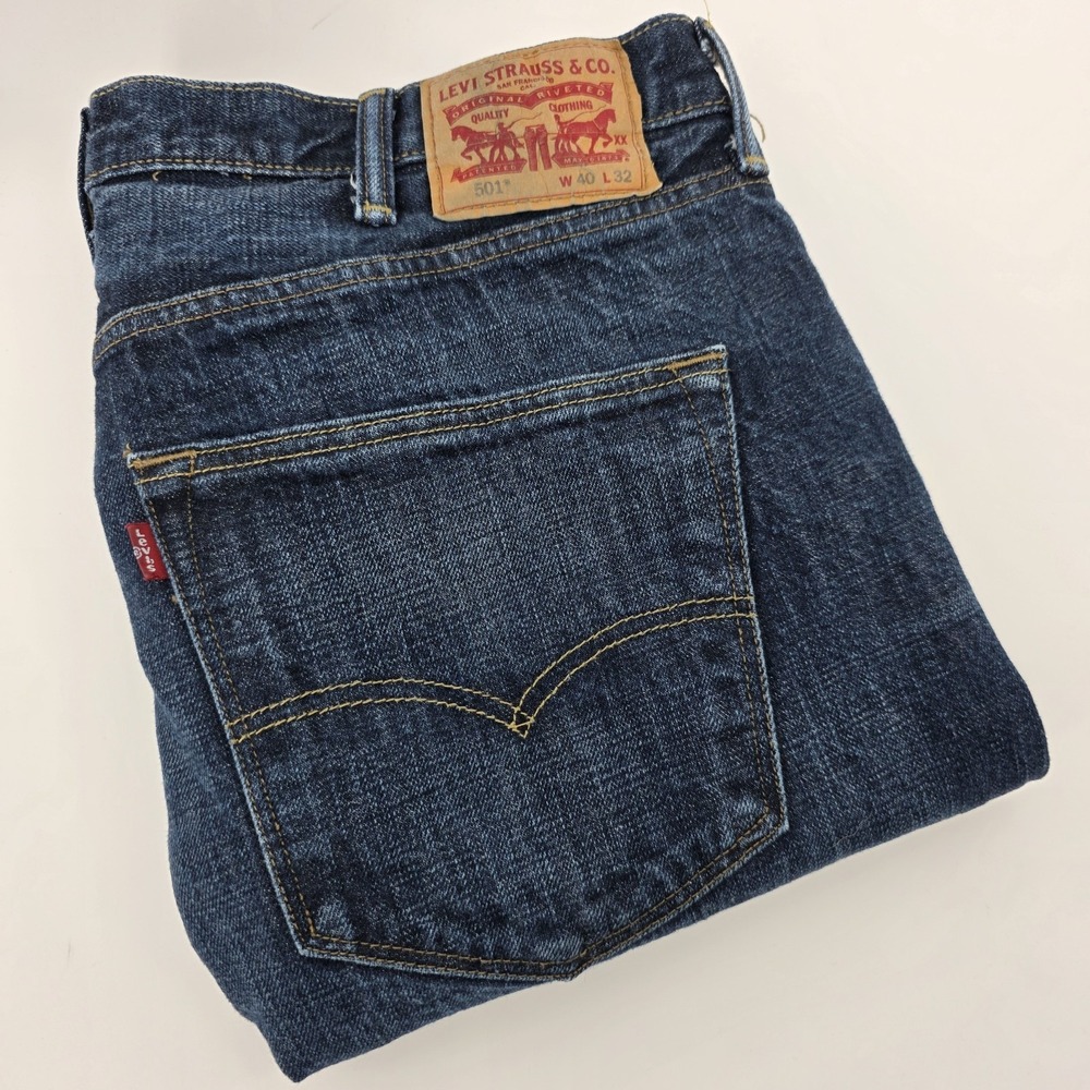 VTG Levis 501 BlueJeans Mens Original Fit 40X32 Meas 40X31.5 Denim Button Fly‎